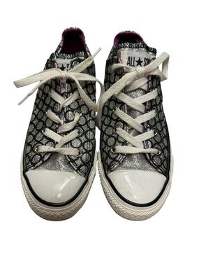Converse Silver and Black Low Top Sneakers